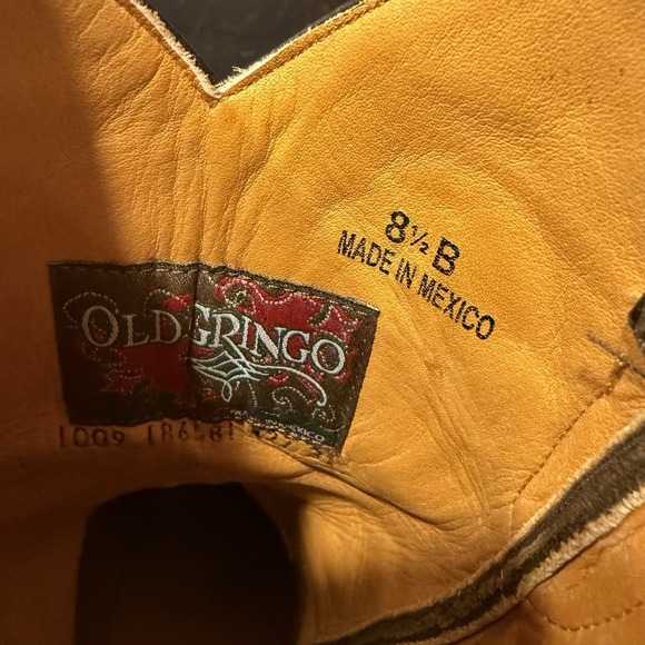 Old Gringo Marsha Short Cowboy Boots 8.5B Brown Leather Orange Embroidered - Picture 14 of 14